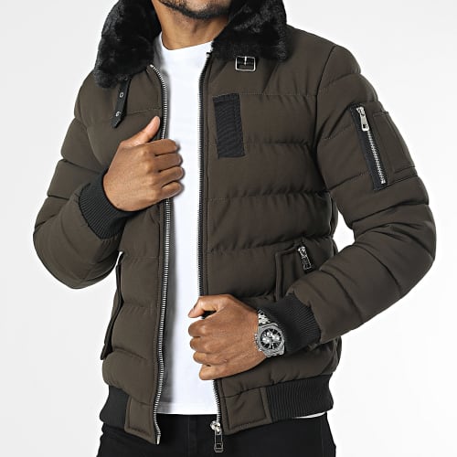 Doudoune Col Fourrure Marron