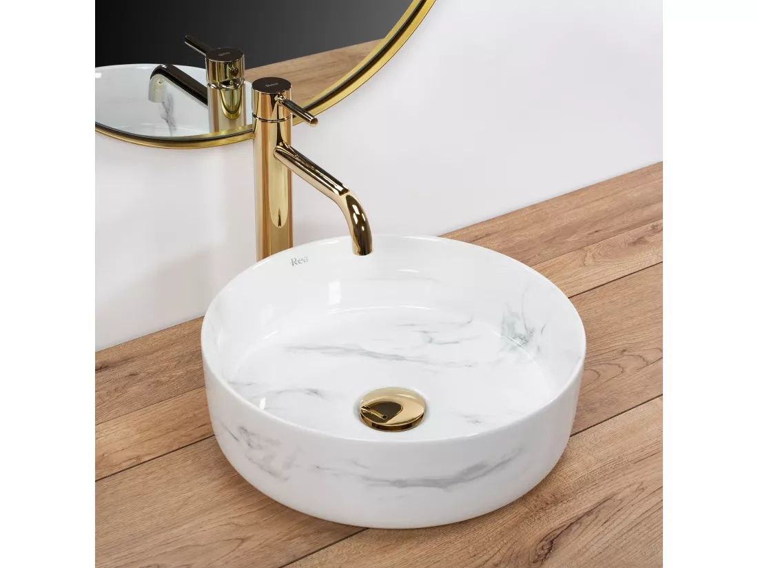 Vasque À Poser Rea Sami Nature Marble White
