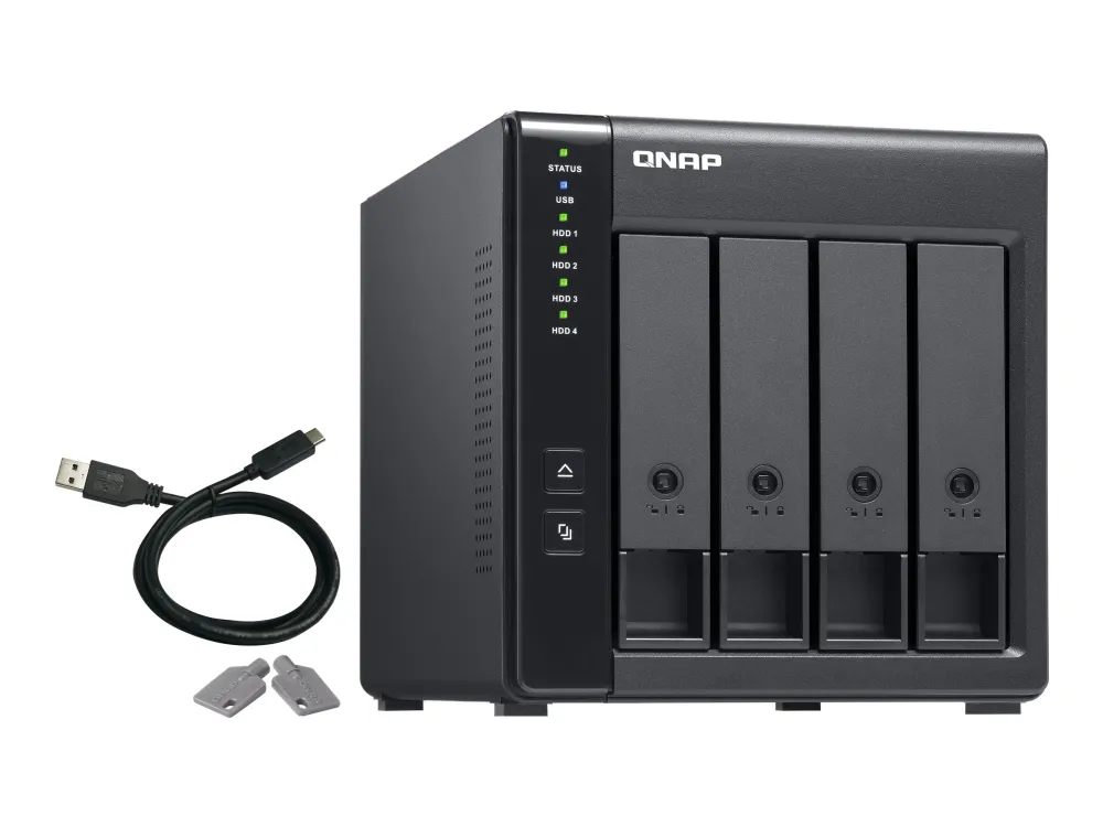 QNAP TR-004 - Harddisk-array - 0 TB - 4 bays (SATA-300) - USB 3.2 Gen 1 (ekstern)