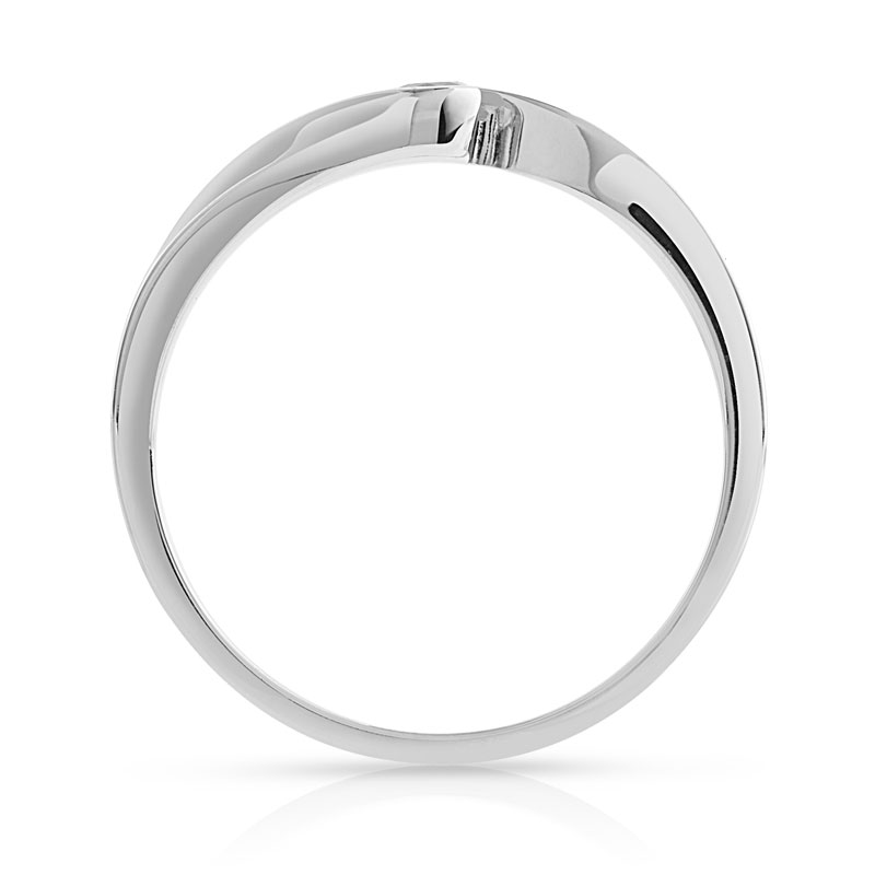 Bague solitaire or 750 blanc diamant 10/100e de ca