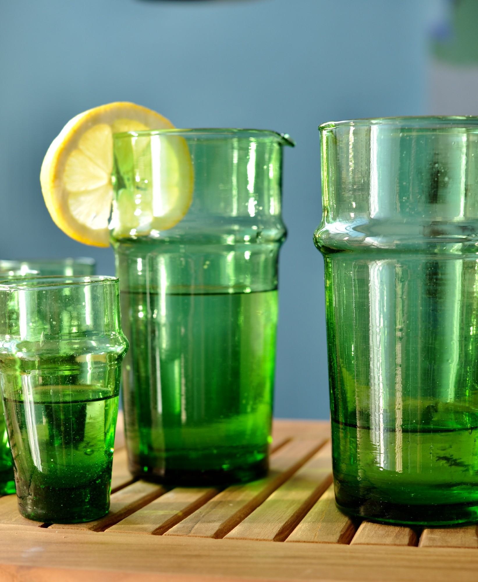 Glasreihe 'Beldi' Glas, grün, Ø 4,7 cm, H 6,5 cm zu 2,80