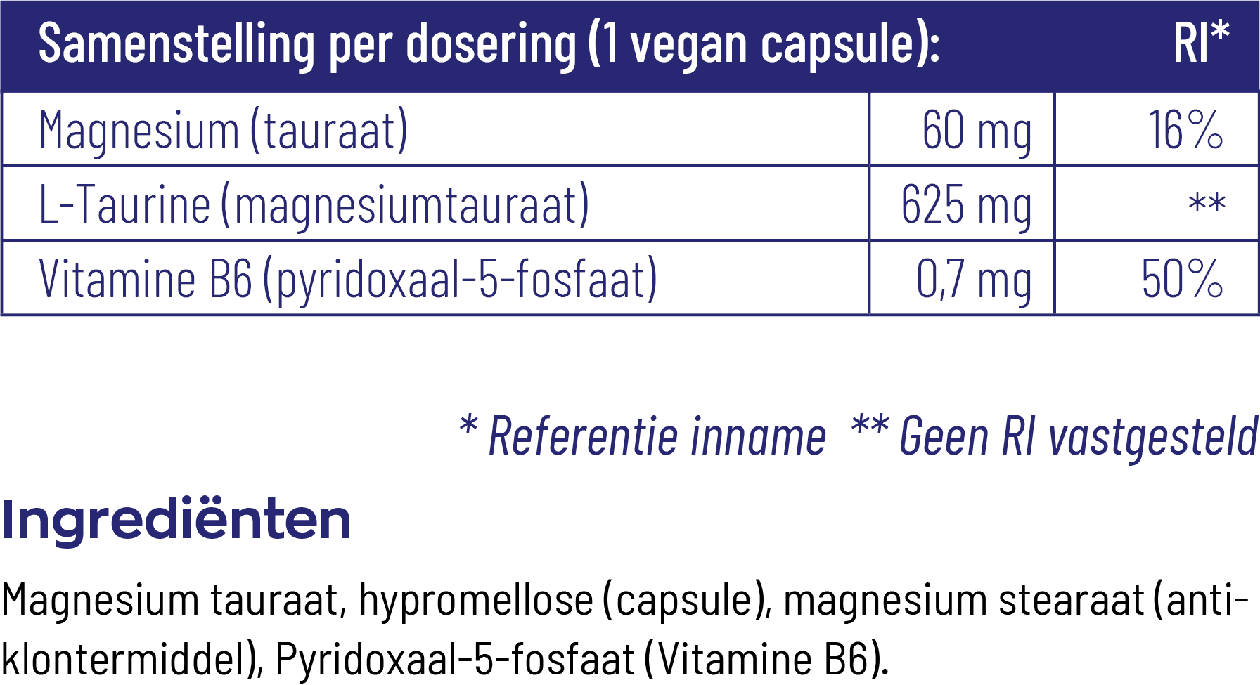 Vitakruid Magnesium Tauraat Met Vitamine B6 (P-5-P) (180 vega capsules)