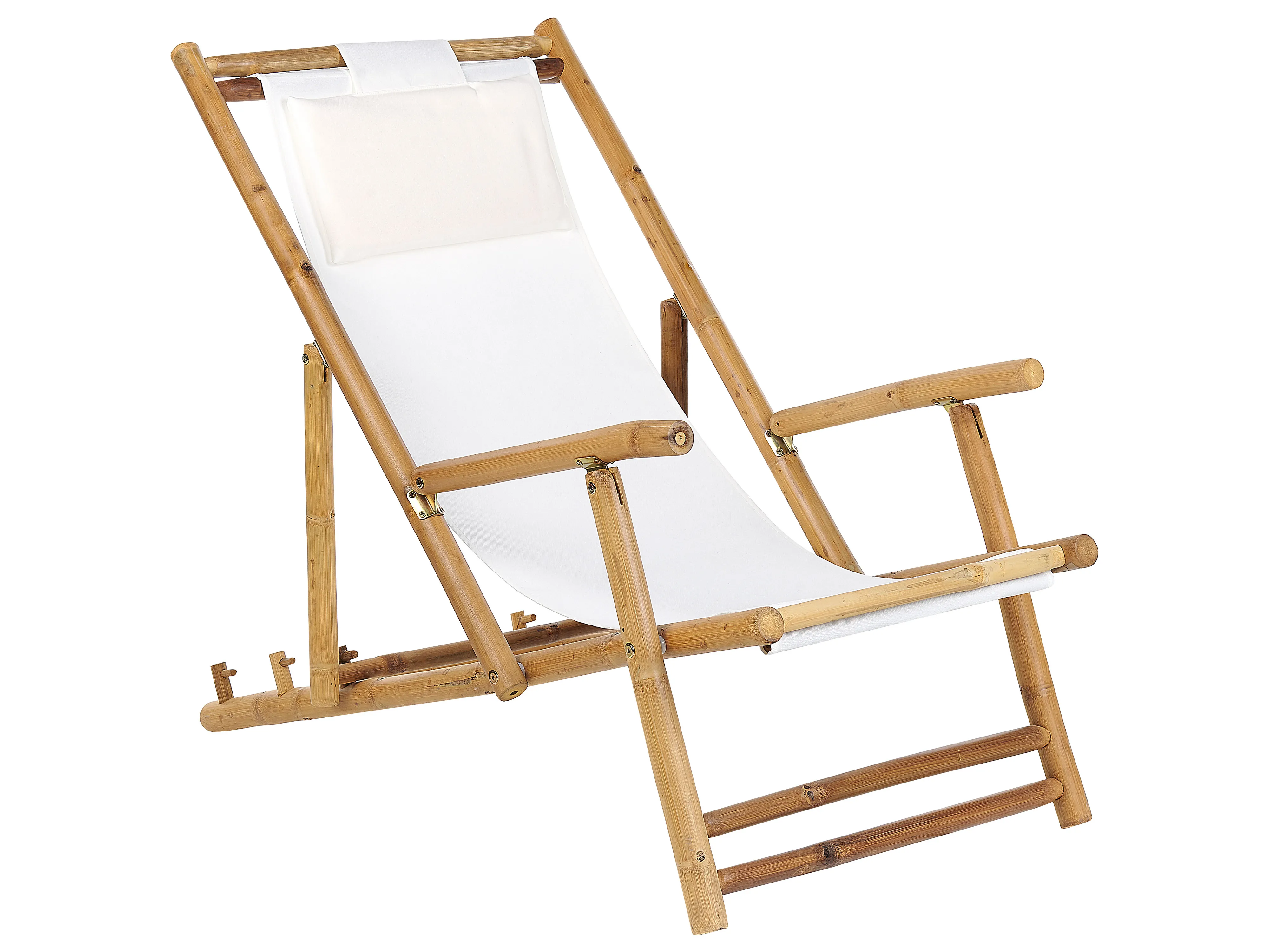 Set van 2 inklapbare ligstoelen ATRANI Bamboehout Lichtbeige