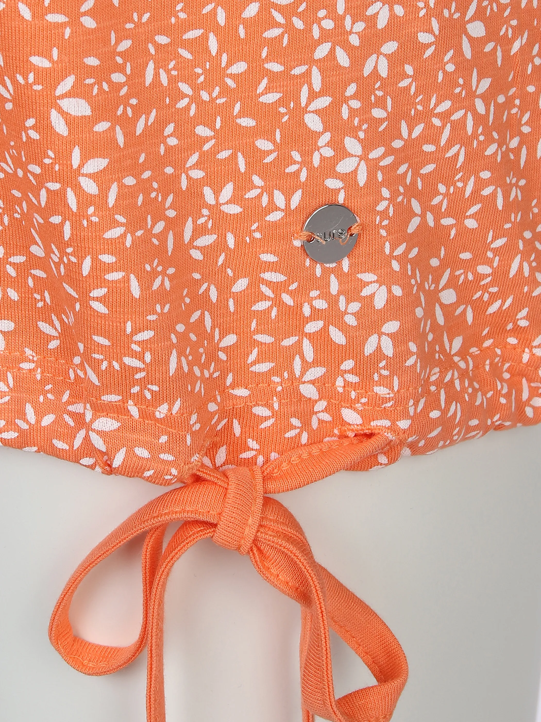 Damen Top im Alloverprint mit Bindeband