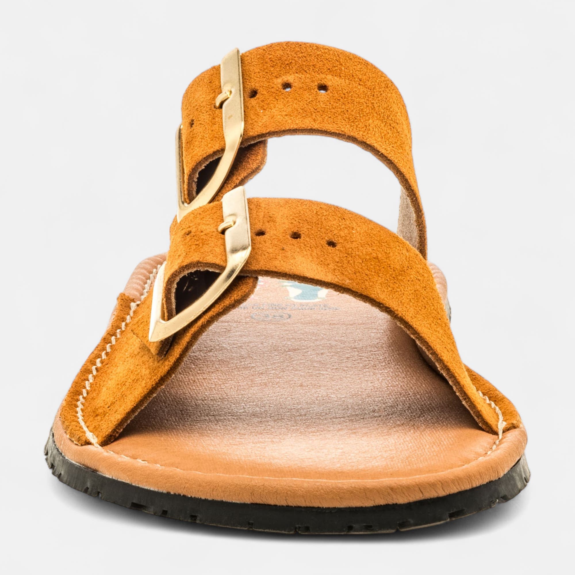 Mules Femme en cuir cognac