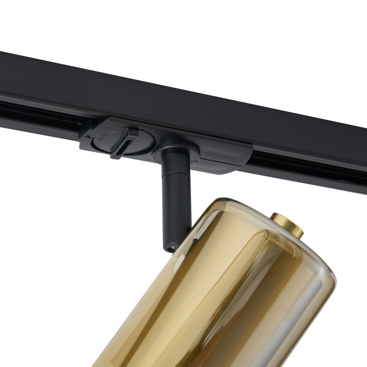 Moderne spot goud met amber glas voor railsysteem 1-fase - Iconic Lloyd
