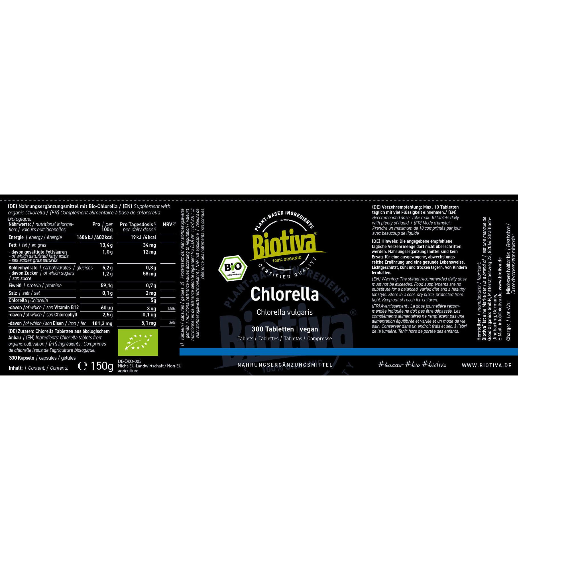 Biotiva Chlorella Tabletten Bio