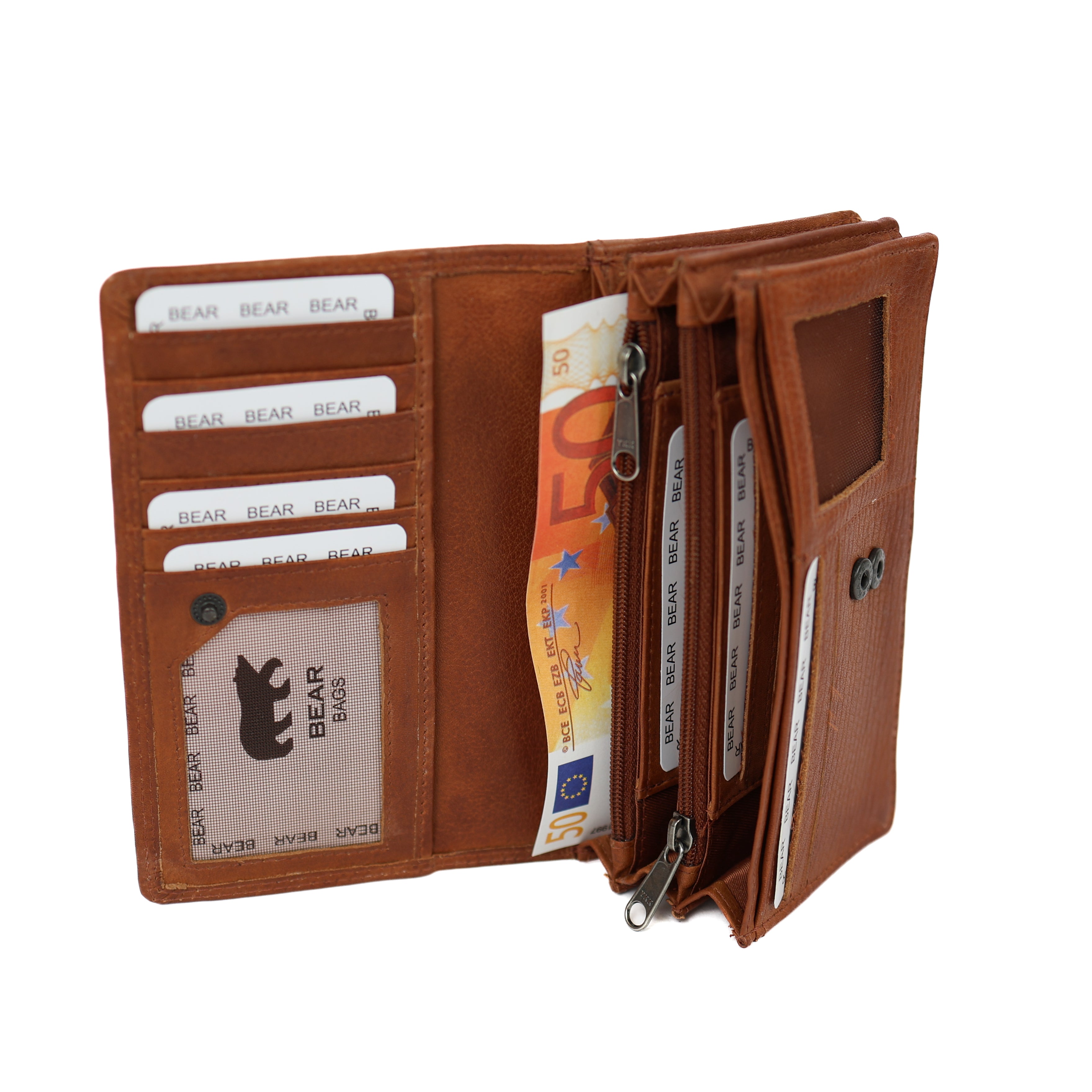 Overslag portemonnee 'Violan' cognac Cognac