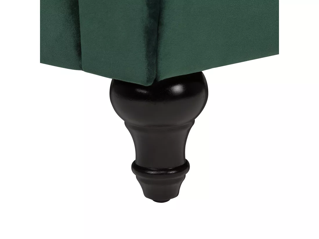 Canapé 3 places en velours vert CHESTERFIELD