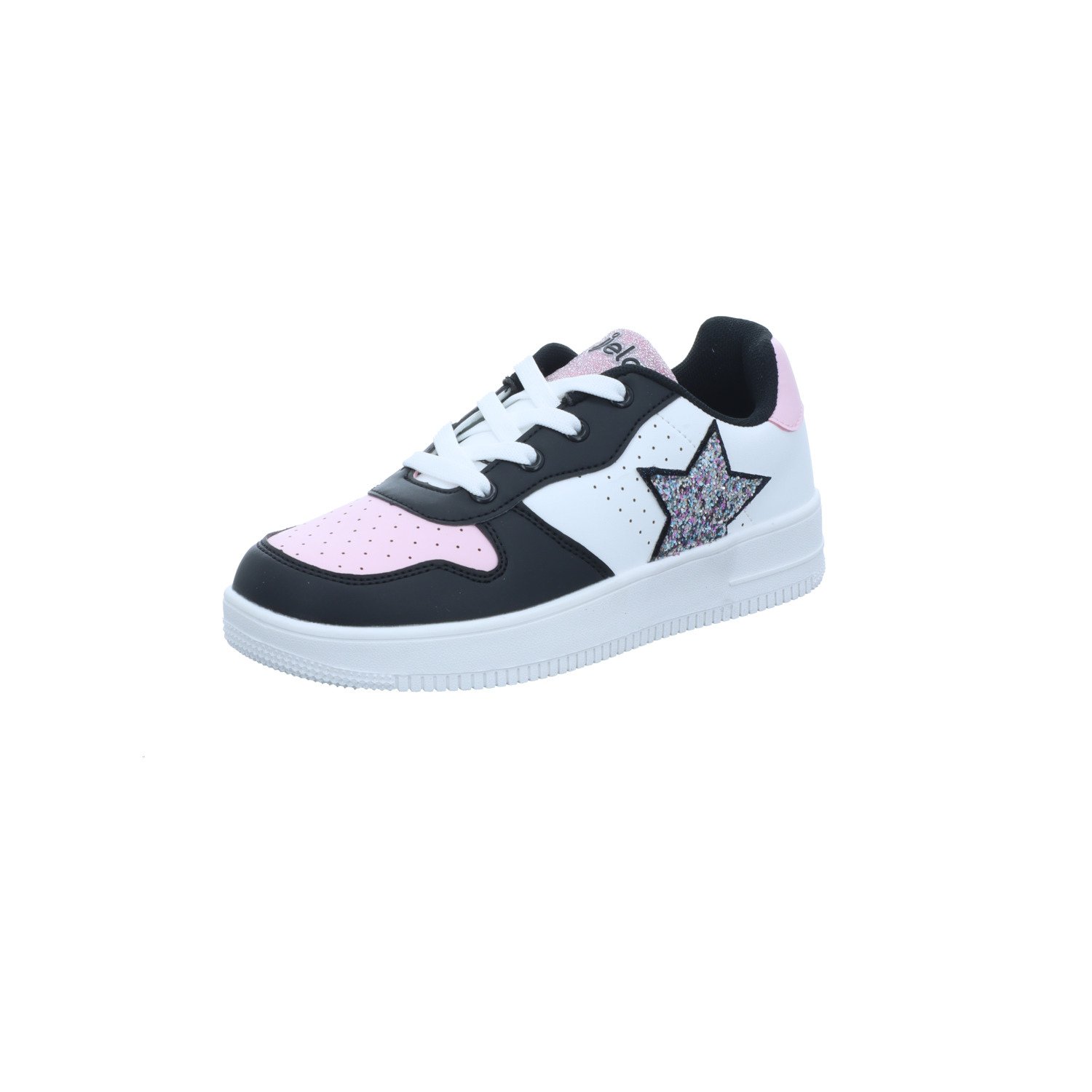 Jela Kinder-Mädchen Sneaker Stern-Motiv Nellie Weiß-Schwarz