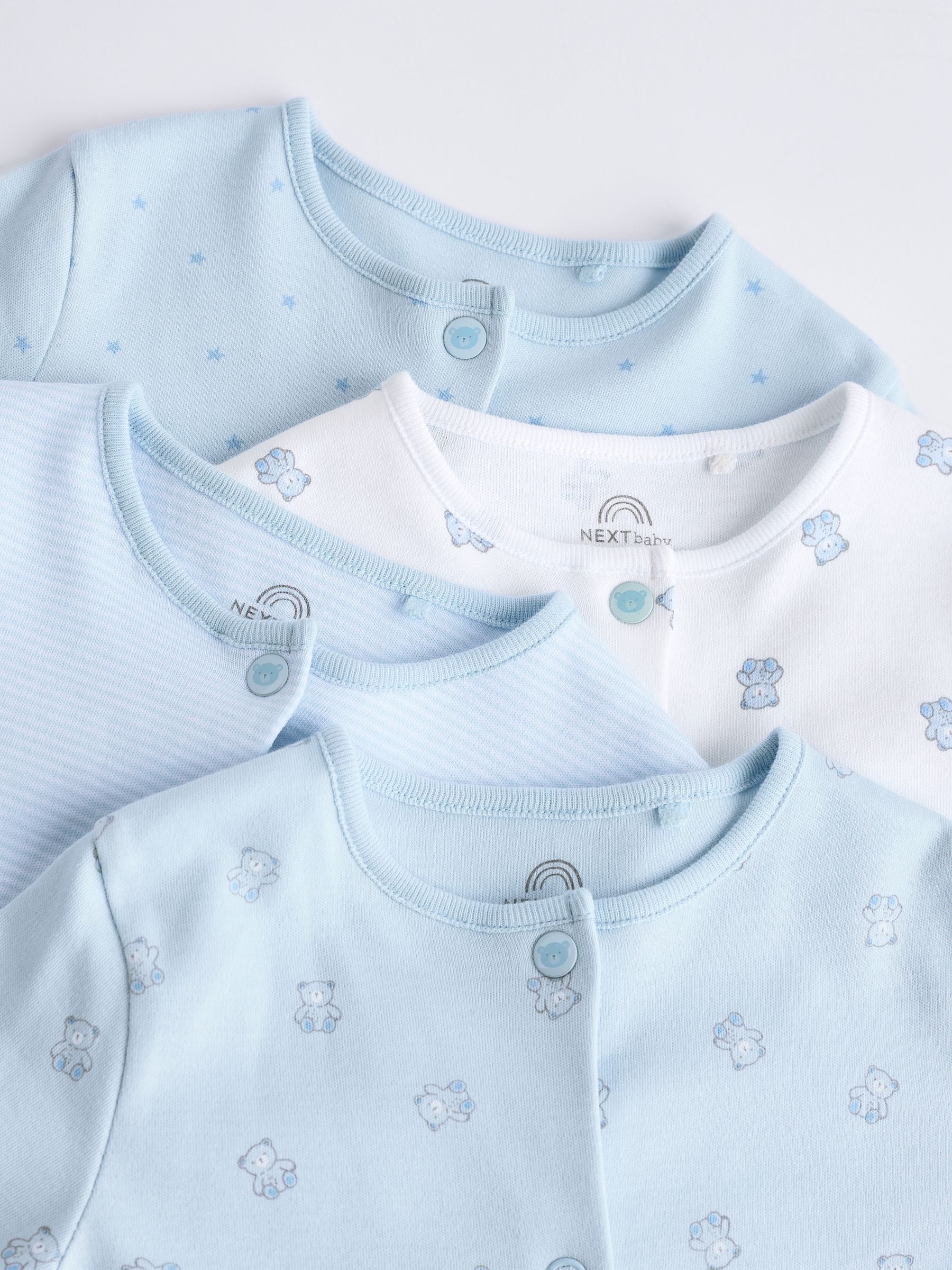 Blauw - Babypyjama met berenprint (0-2jr)