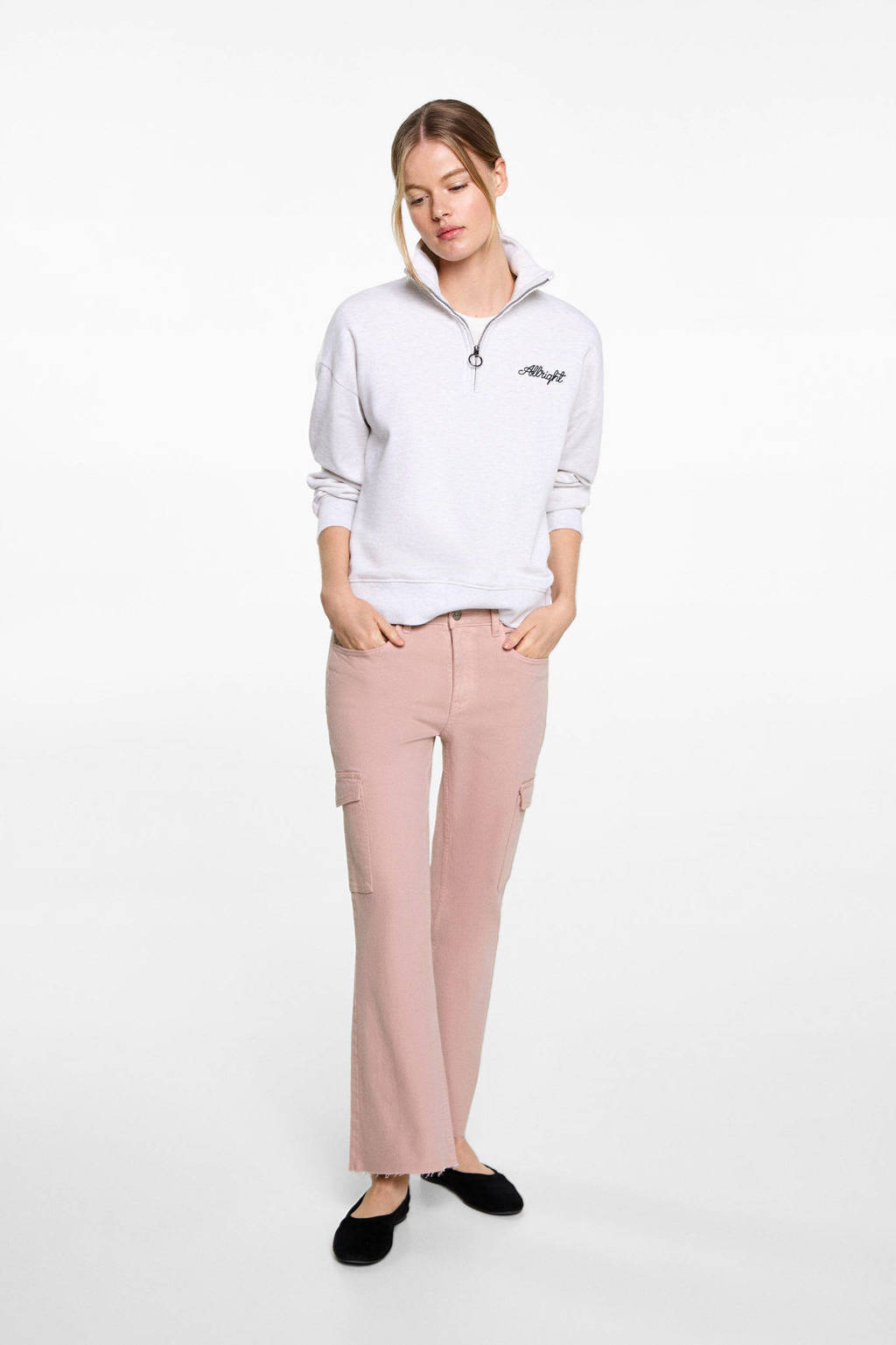 MANGO TEEN flared flared broek roze
