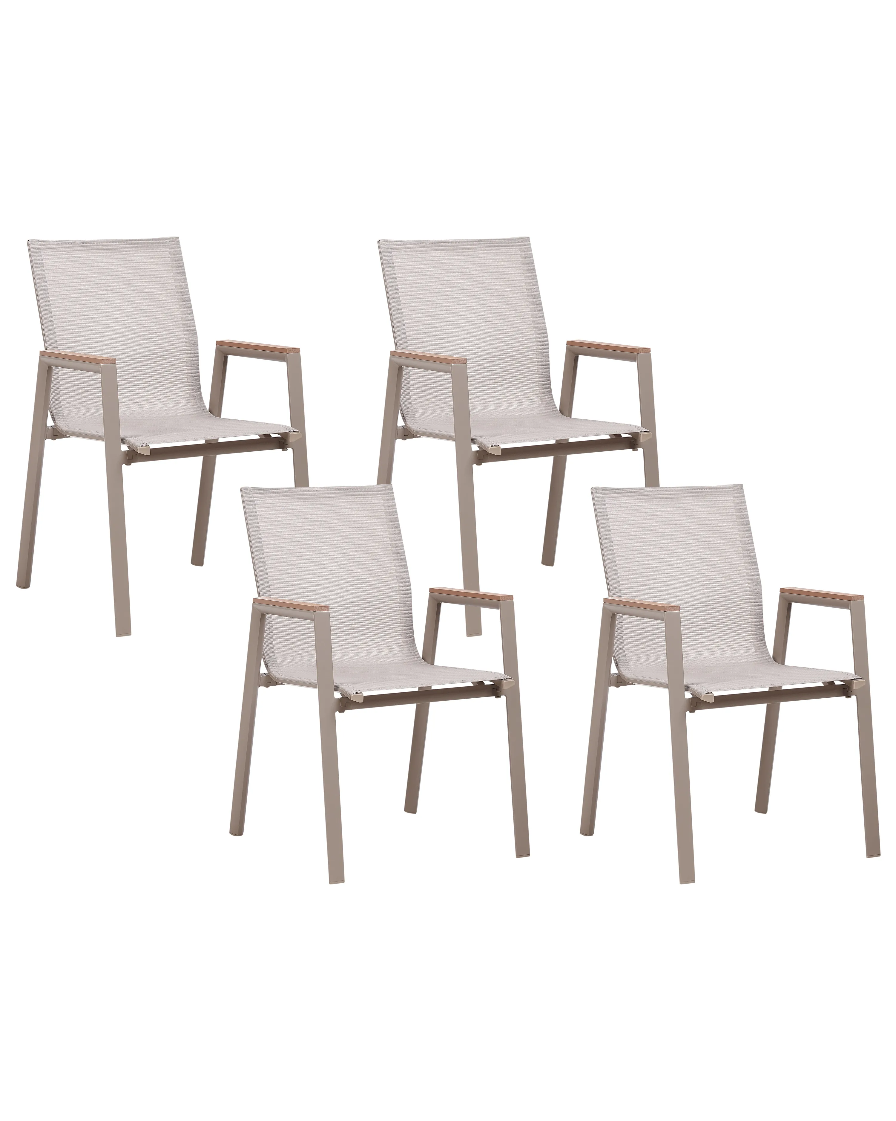Set van 4 tuinstoelen TIANO Metaal Taupe