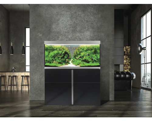 Fluval Siena 332 aquariumcombinatie met LED-verlichting, verwarming, buitenfilter en kast, 332 l, zwart, 110 x 55 x 128 cm