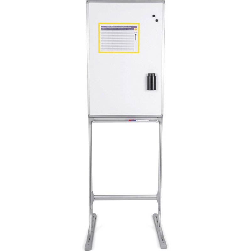 Tableau blanc acier laqué cadre anodisé aluminium 90 x 60 cm Maya Bi-Office