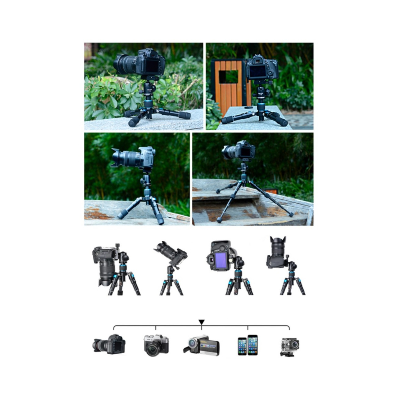 (48cm) Reise Foto / Video Tripod Dreibein Stativ Halterung mit 1/4