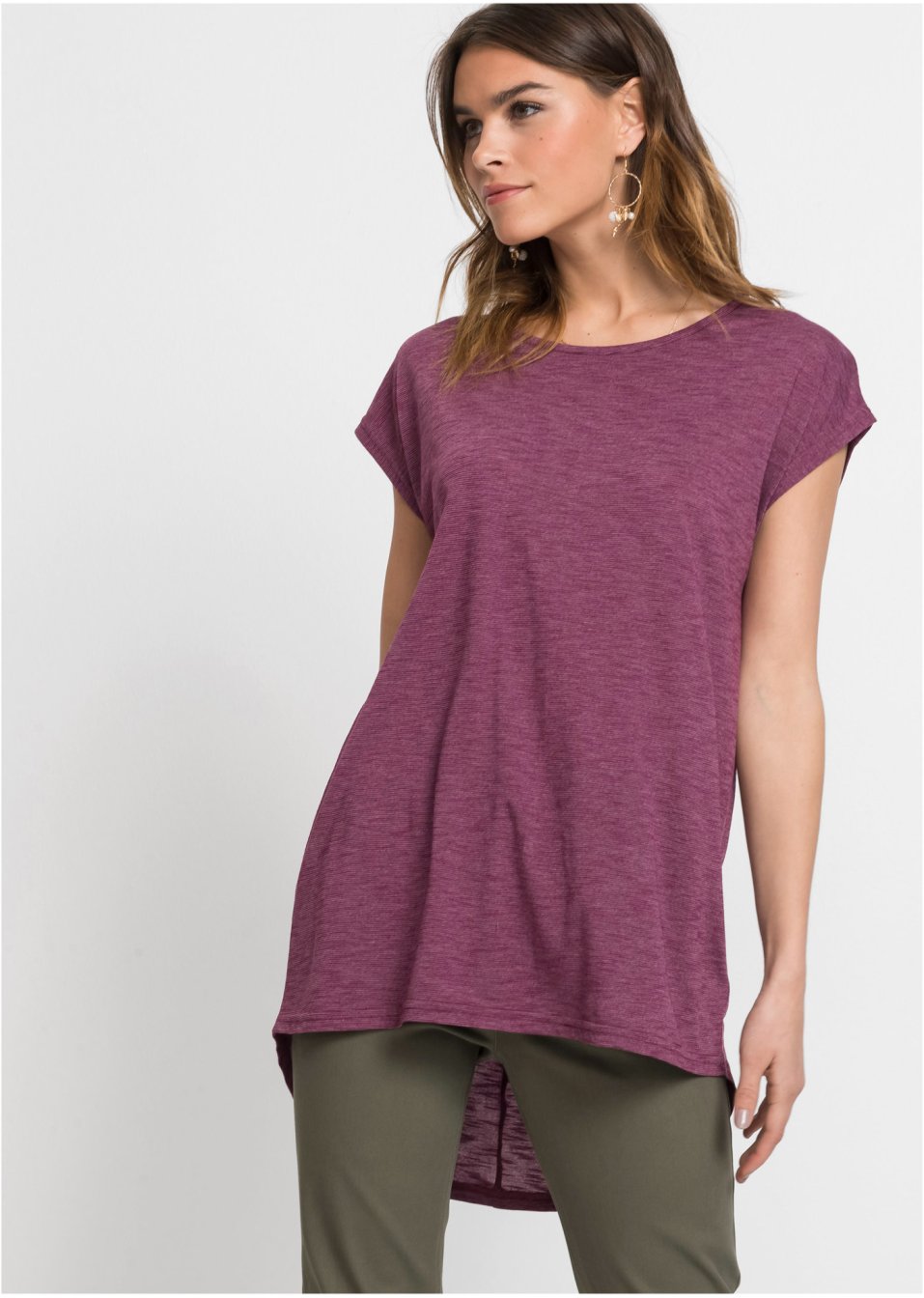T-shirt long avec base arrondie