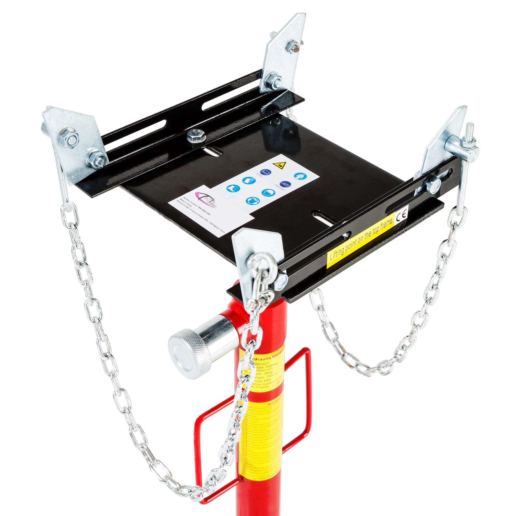 tectake® Getriebeheber, Belastbarkeit 500 kg, flexible Breiteneinstellung, Standfestes Fußkreuz mit 4 Lenkrollen