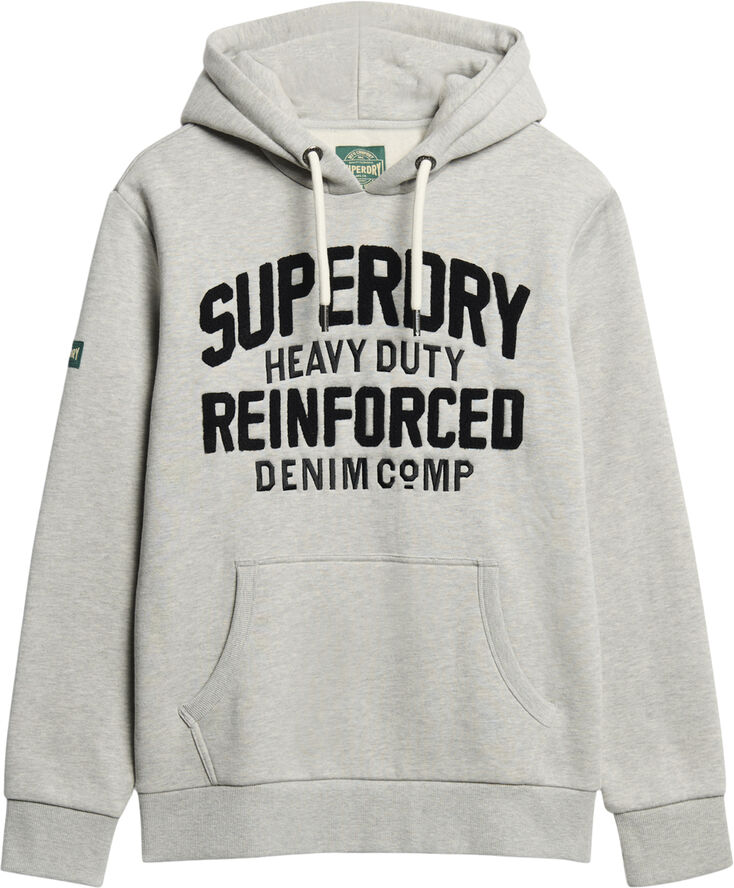 Superdry EMBROIDER SCRIPT GRAPHIC HOOD Pumice stone beige marl
