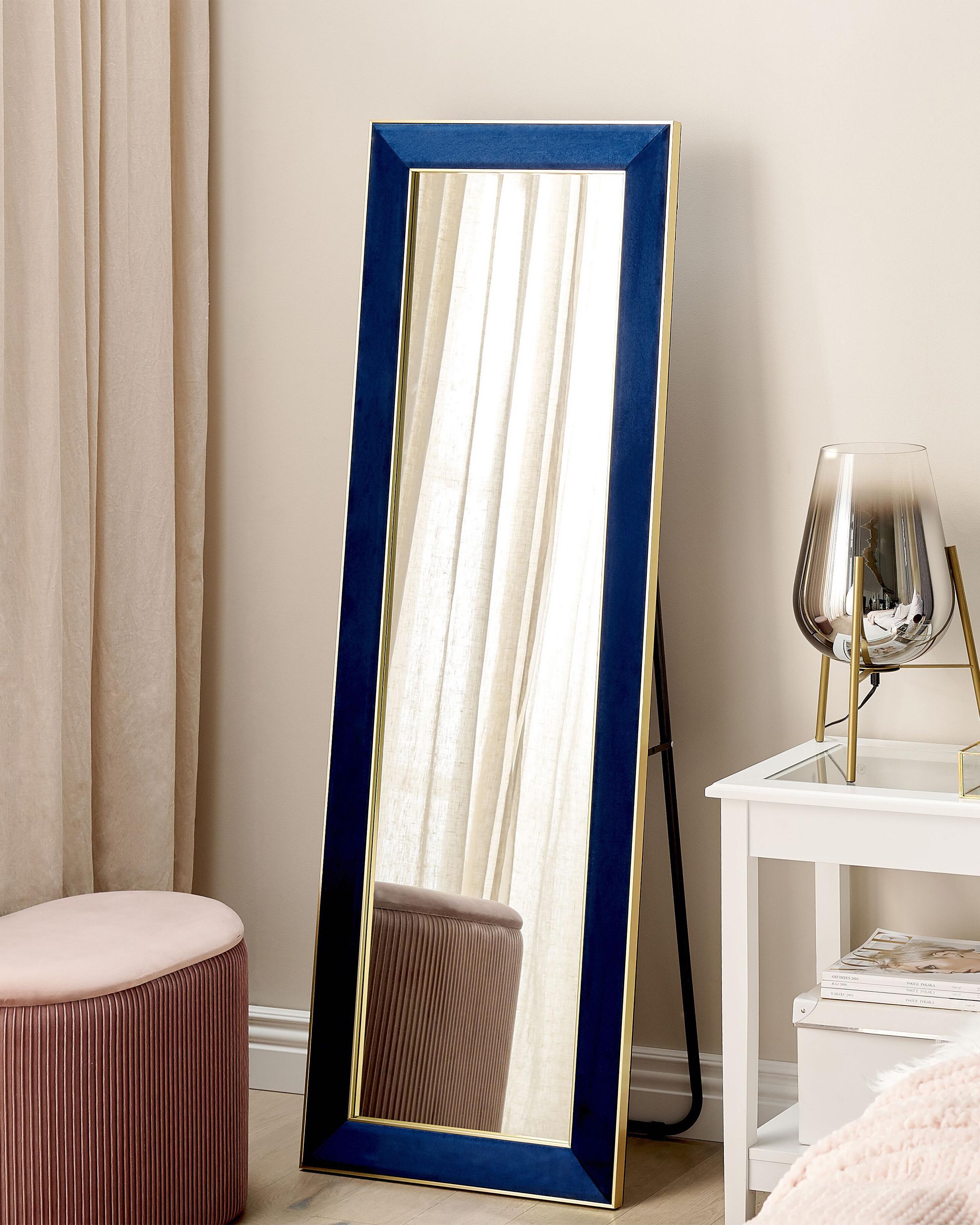 Staande spiegel LAUTREC 150 cm Fluweel Marineblauw