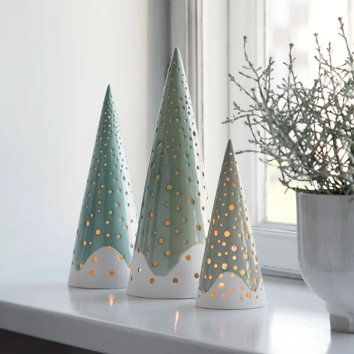 Kähler Design - Nobili Teelichtleuchter Kegel, 30 cm / schneeweiss