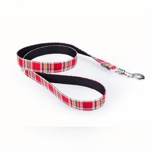 Coleira para cães Pappy vermelha xadrez