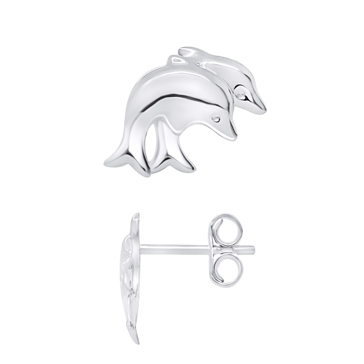 Boucles d'Oreilles 2 DAUPHINS - Argent 925