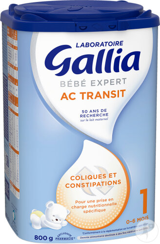Gallia Bébé Expert AC Transit 1 À Partir De 6 Mois Lait Poudre 800g