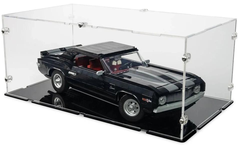 Baukasten Acryl-Display für LEGO 10304 ChevroletAcry-Display-Box mit schwarzem Boden für LEGO Chevrolet Camaro Z28