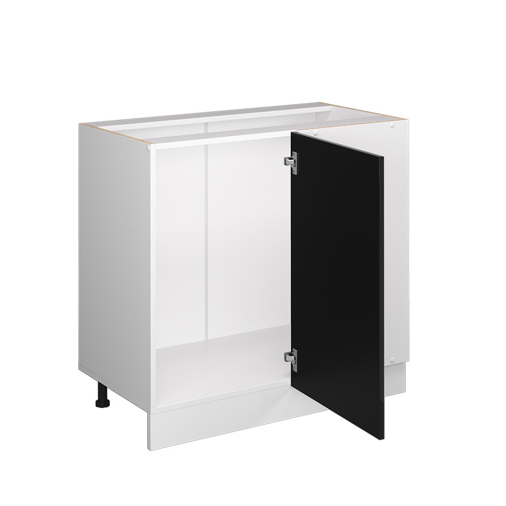 Vicco Eckunterschrank Küchenschrank R-Line Solid Weiß Schwarz 86 cm modern