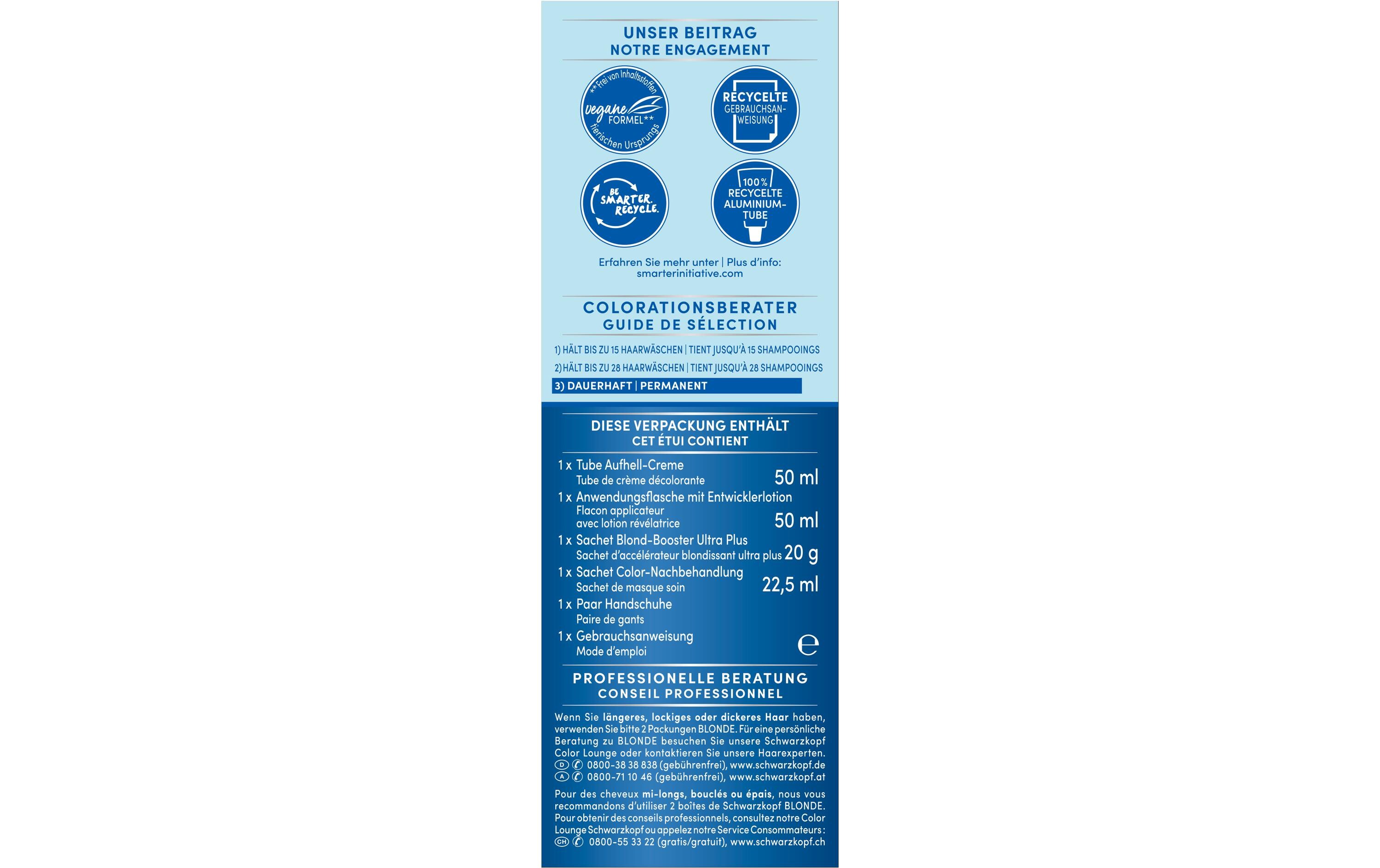 Haarcoloration Ultra Aufheller L1++Haarfarbe mit Anti-Schädigungs-System