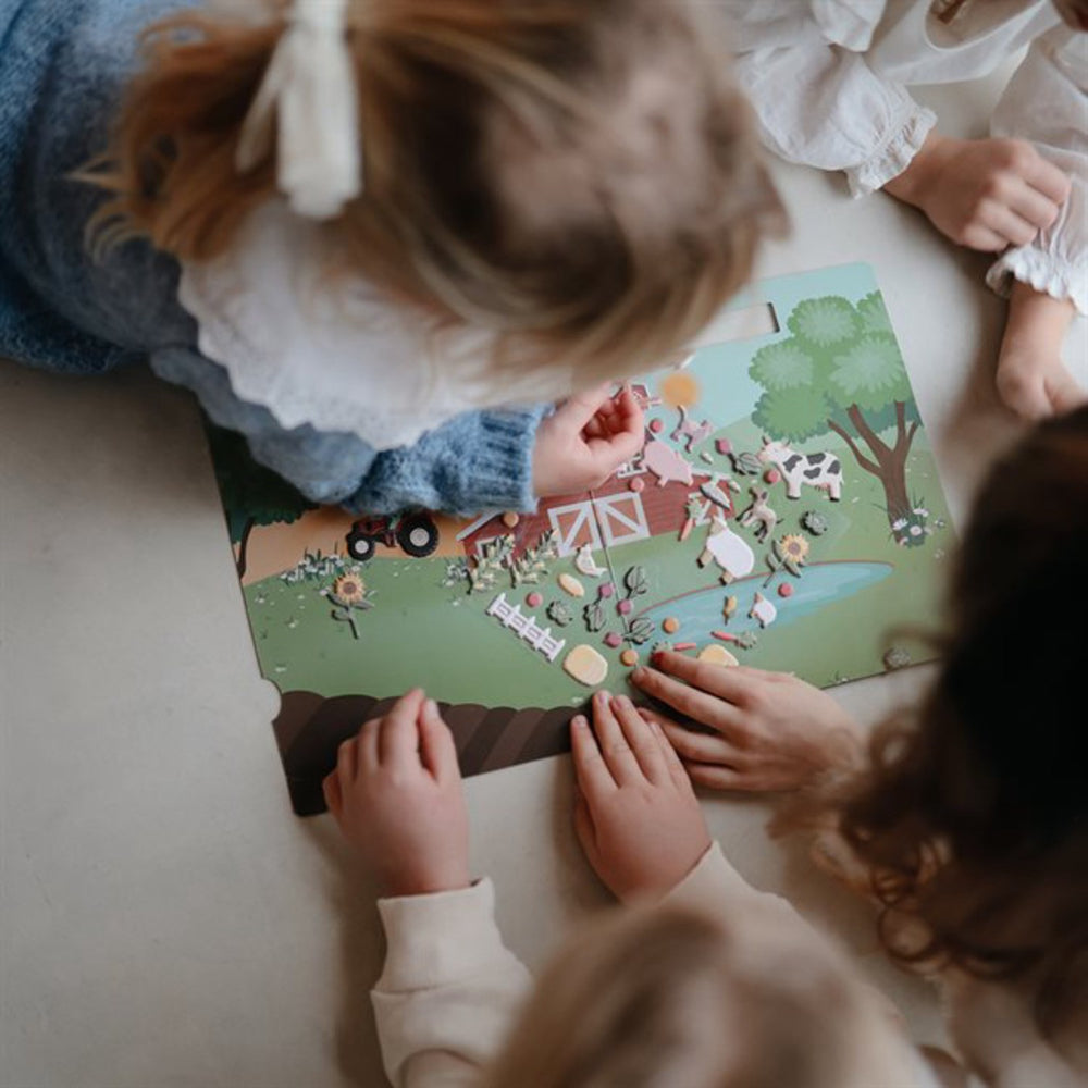 Køb Mushie Farm Reusable Klistermærke Sæt