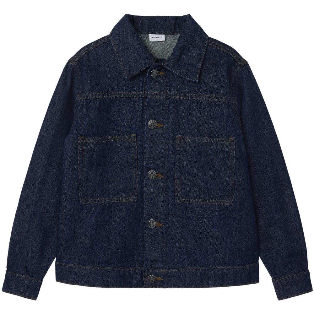 Køb Name It Dark Blue Denim Unwashed Reese Denim Jakke