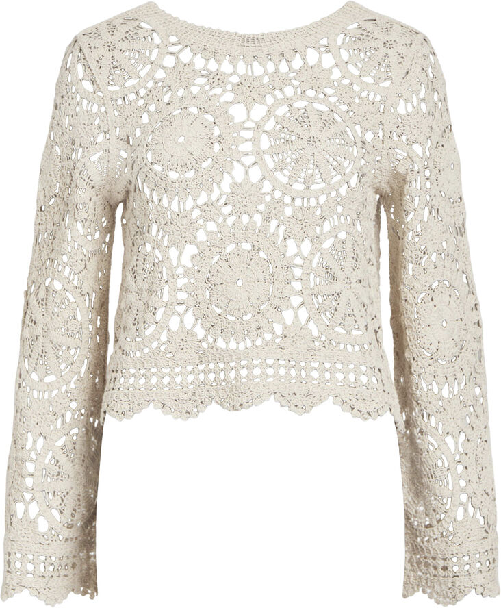 Object OBJPETRA L/S KNIT PULLOVER 132 Sandshell