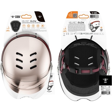 Casque vélo Casr GLOW AVEC LED ET VISIERE ROSE - M