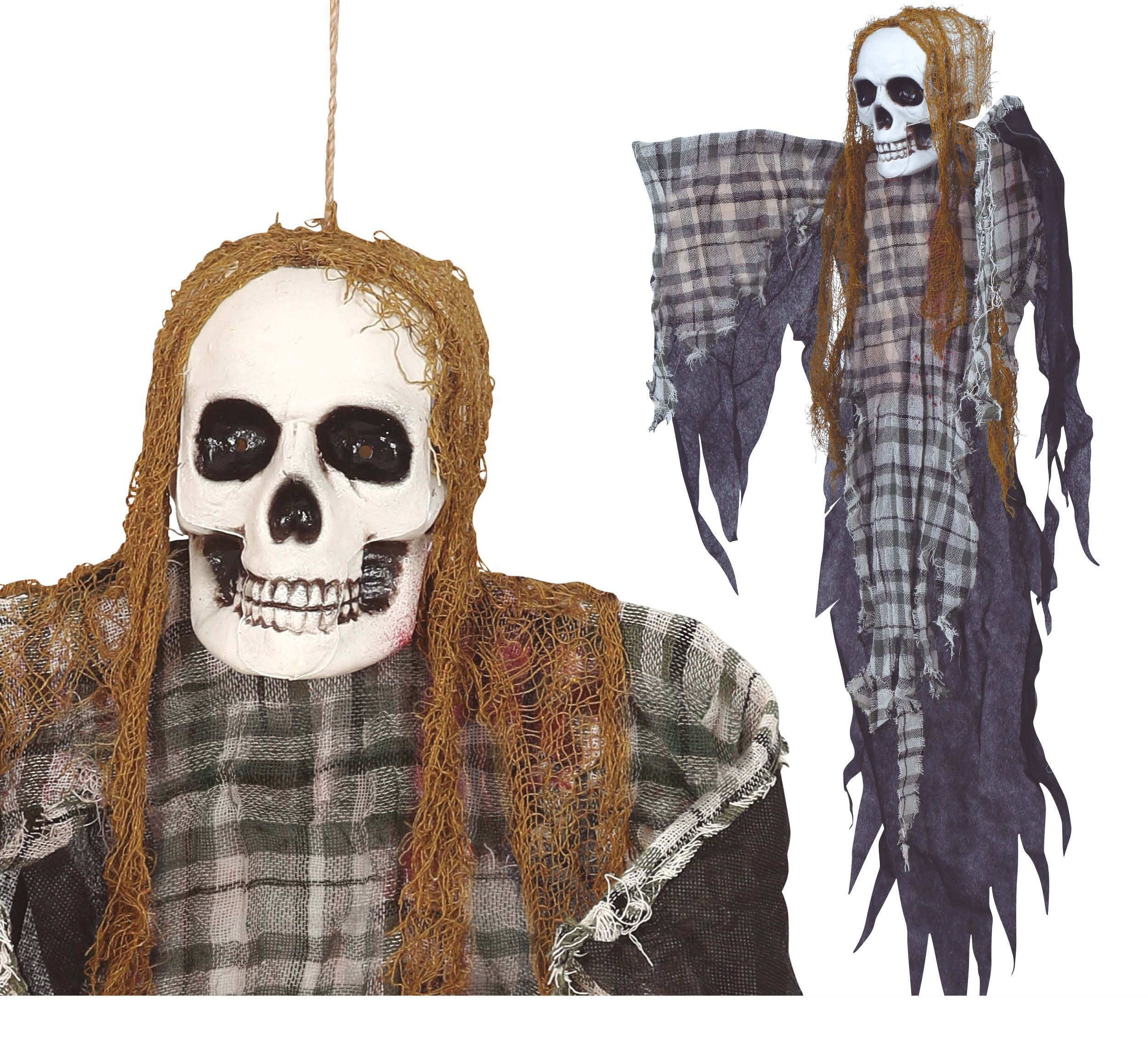 Halloween Pop Skelet Geruit 1,2m