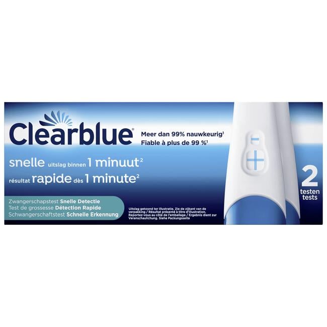 Clearblue Snelle Detectie Zwangerschapstest 2 Stuks