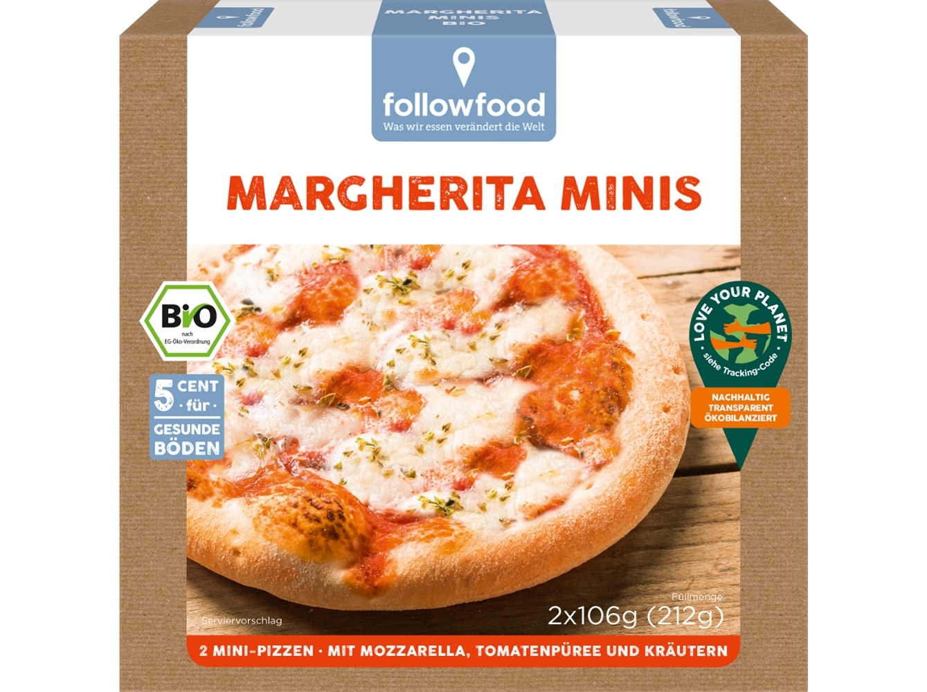 PIZZA MARGHERITA FOLLOWFOOD BIO 2X106G