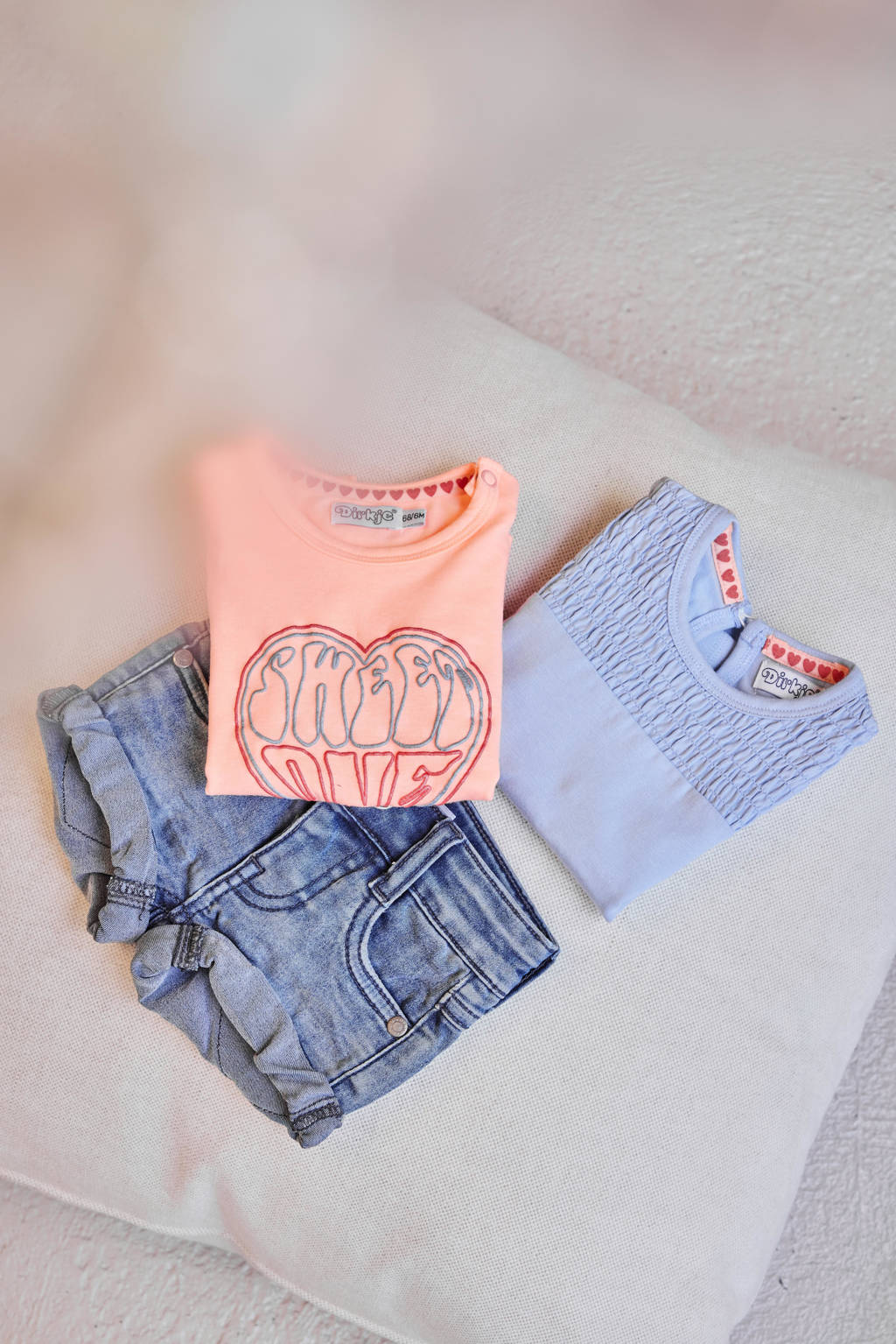 Dirkje T-shirt T-shirt ss met printopdruk lichtroze