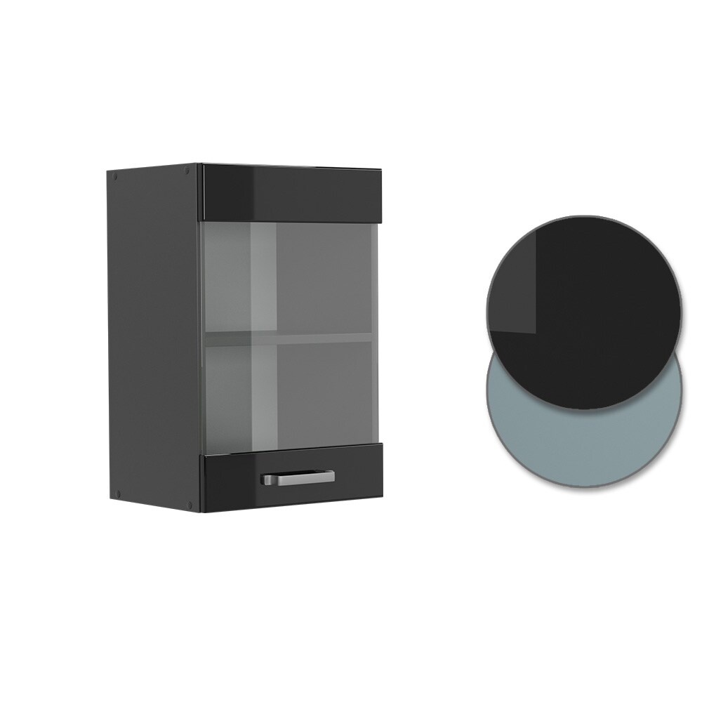 Vicco Glashängeschrank Küchenschrank R-Line Solid Anthrazit Schwarz 40 cm modern