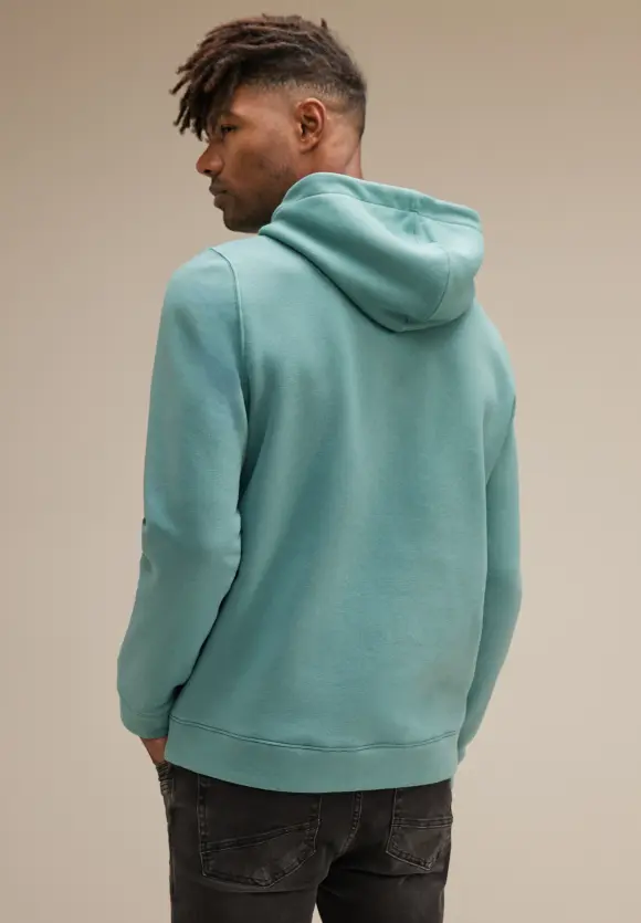 Kapuzenpulli mit Frontprint - turquoise green
