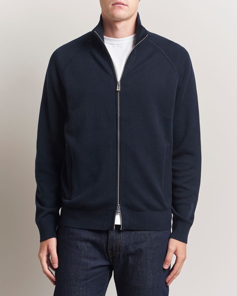 BOSS BLACK Idino Knitted Full Zip Dark Blue