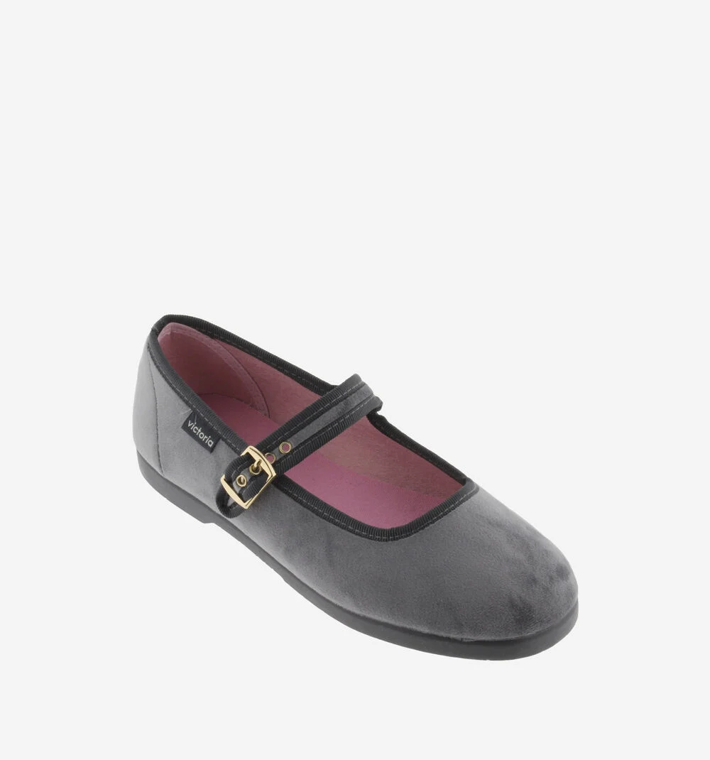 GONG-FU BALLERINE VELOURS Ballerines femme GRIS