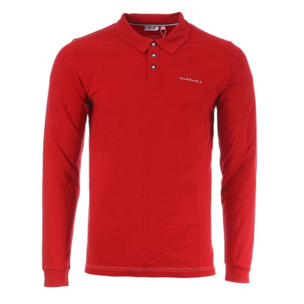 Hungaria Polo Manches Longues Rouge Homme Hungaria Merapi