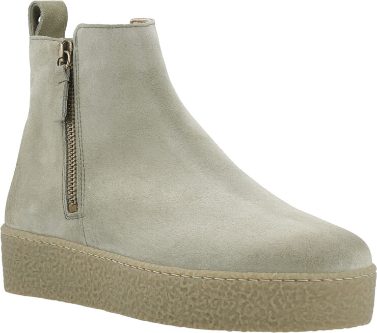 Cashott CASCAMILLA Double Zip Suede Olive