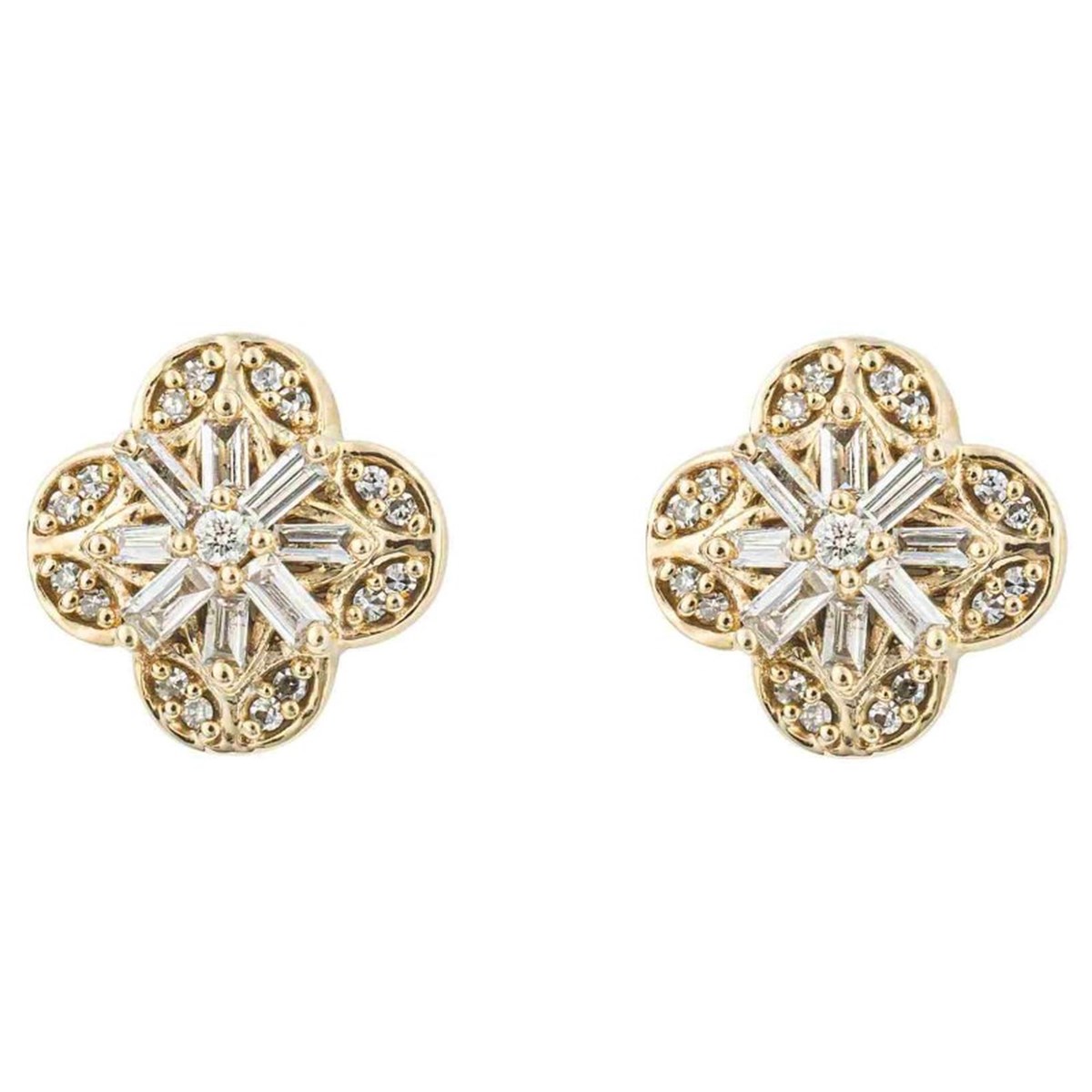 Boucle d'oreille diamant en or 375