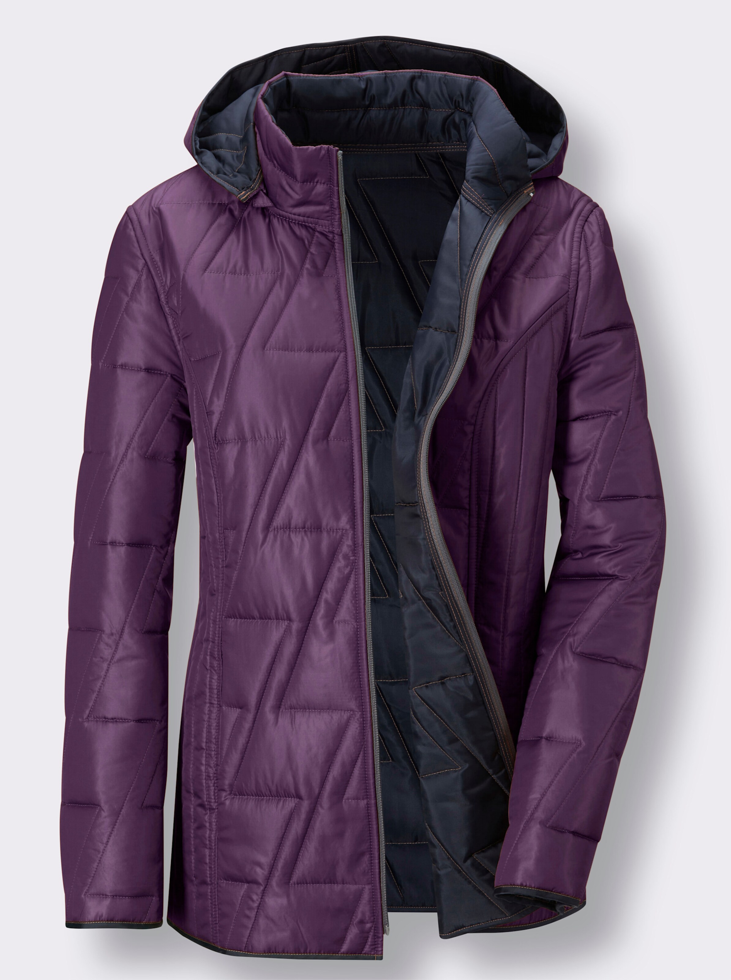 Wendejacke mit Kapuze, abzippbar