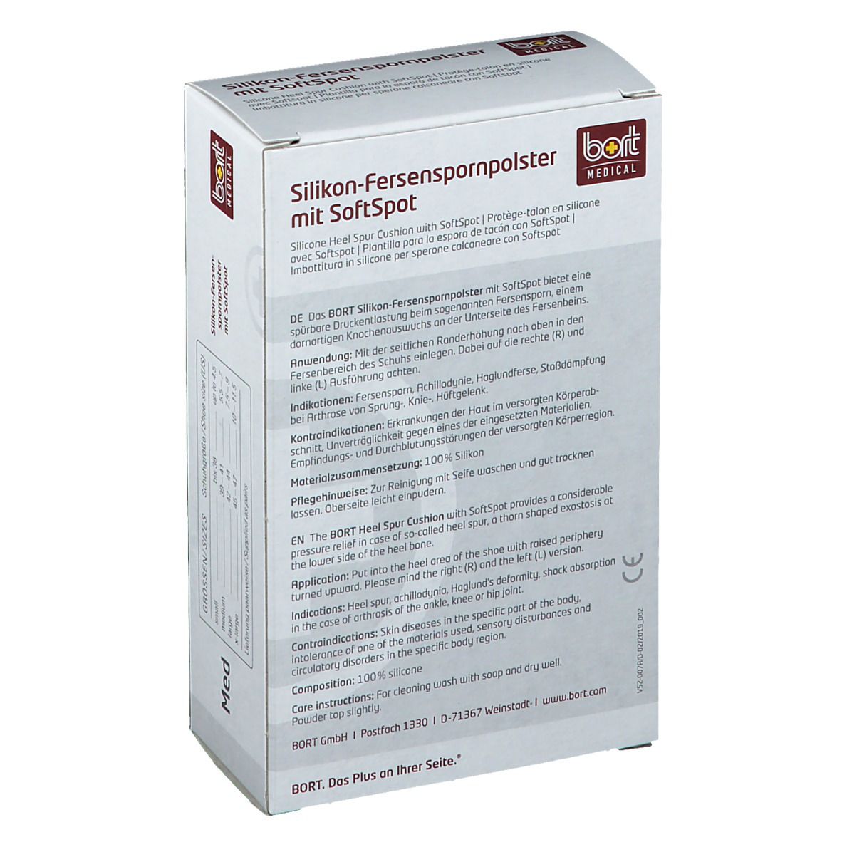 BORT Silikon-Fersenspornpolster mit SoftSpot Gr. M