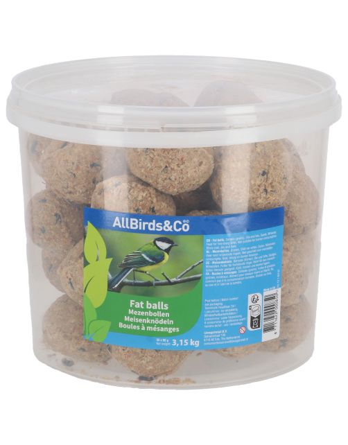 Allbirds&Co Mezenbol Zonder Net - Tuinvogelvoer - 90 g 35 stuks