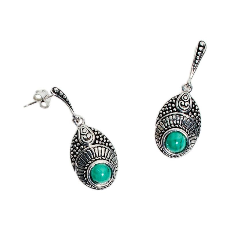 Boucles d'oreilles argent massif et pierre naturelle